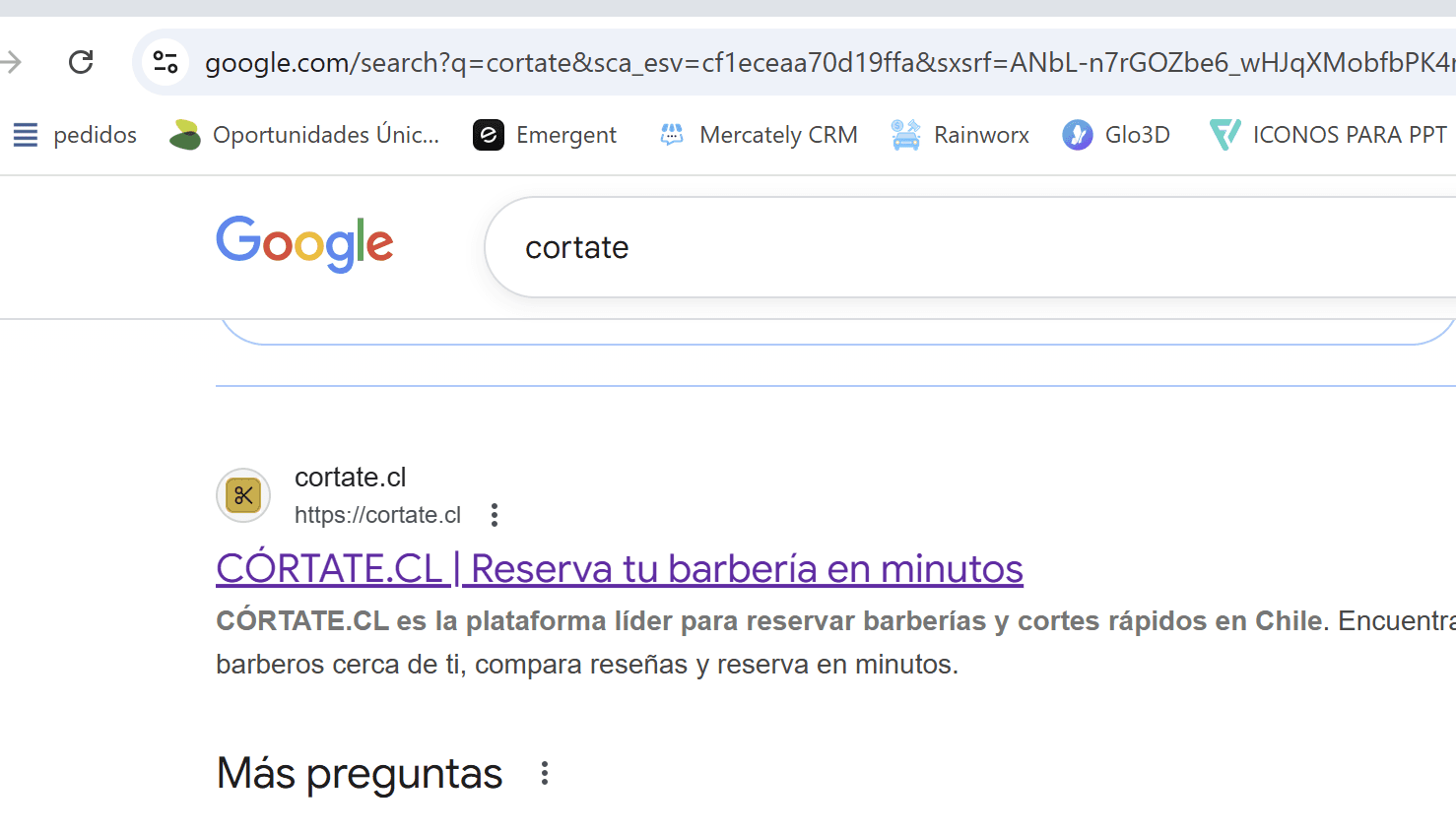 Posicionamiento en Google para CÓRTATE.CL