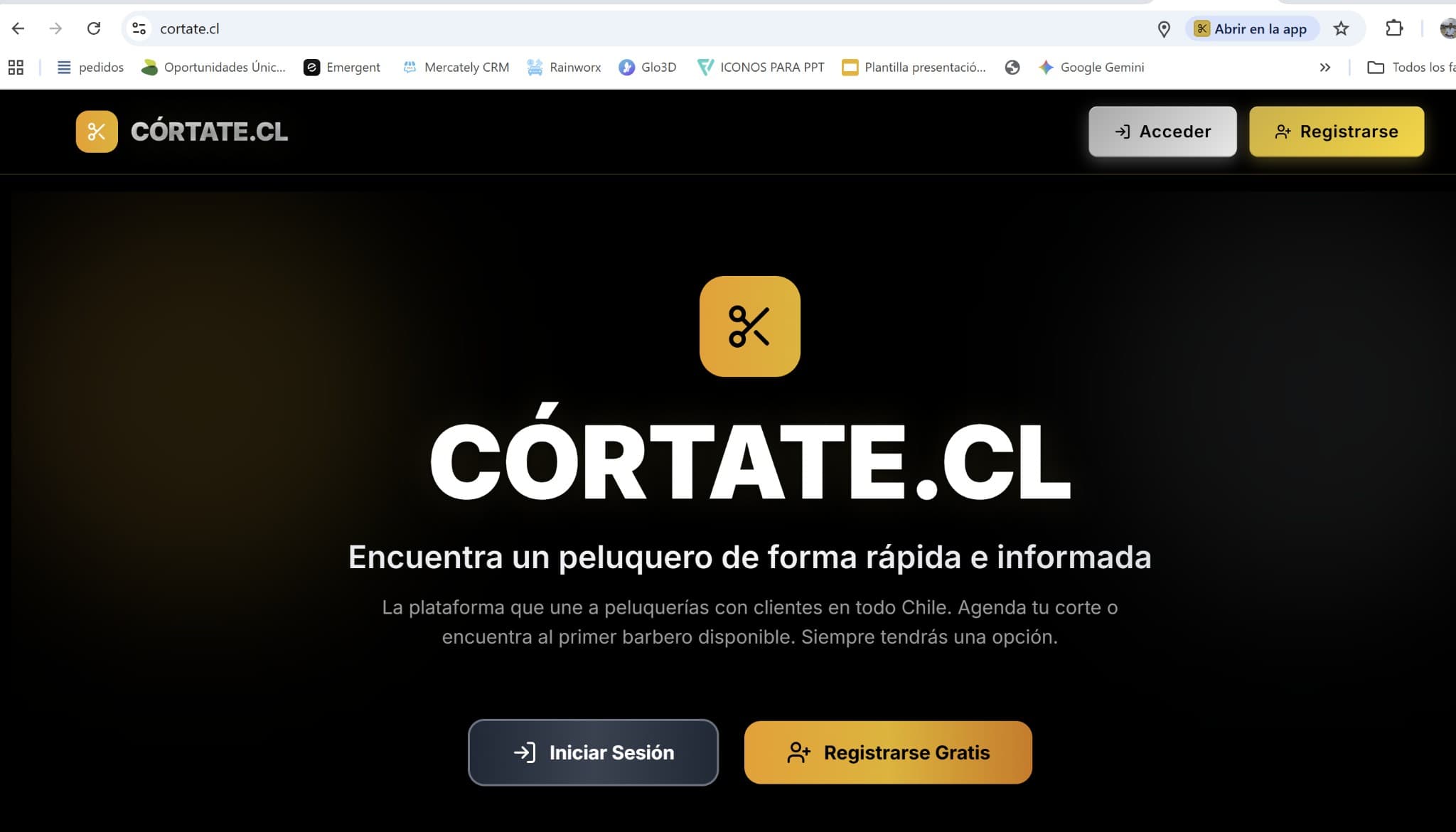 Página de inicio de CÓRTATE.CL